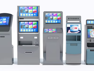 Smart Medical Service Machines With Self Service Terminals And Interactive Screens 3d model