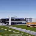 Modern Campus Architectural Complex With Multiple White Buildings Green Spaces And Pathways 3d model