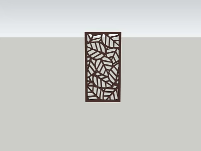 Wooden Room Divider With Intricate Laser Cut Leaf Patterns For Indoor Space Separation And Decoration 3d model