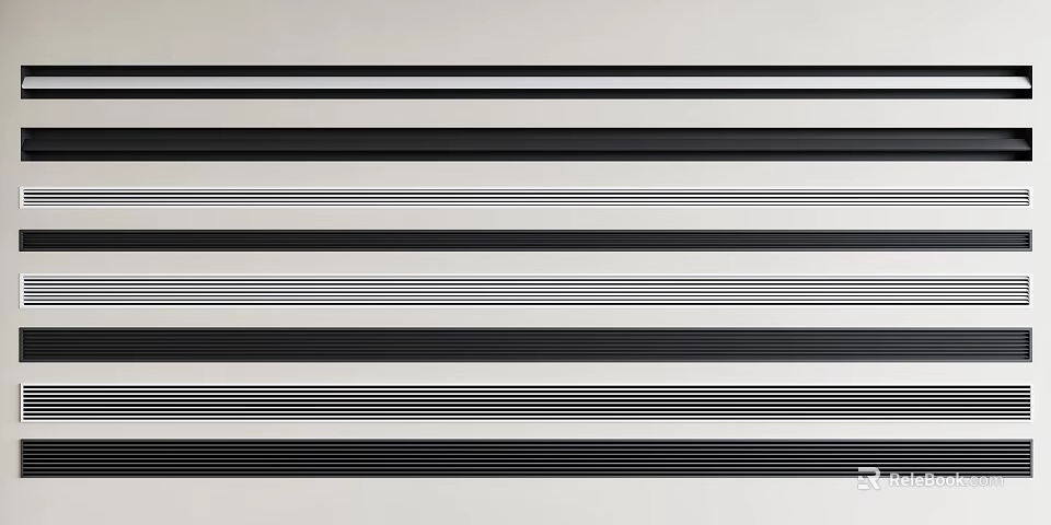 Sleek Modern Air Conditioner Vent With Black White Stripes In Home Interior 3d model 