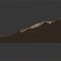 Detailed 3D Mountainous Terrain Model With Canyon Relief And River Element