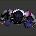 3D Character Model In Pink Purple Top Purple Shorts Dark Leggings And Blue Shoes
