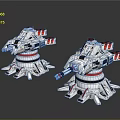 Future Tech Scenery Featuring Silver Red Mechanical Structures On Dark Reflective Background