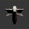 Cute Red and White Fluffy Flying Squirrel Game and Movie Character in 3D Flying Pose