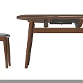 Elegant Marble Top Extendable Dining Table Set With Wooden Padded Chairs 3d model