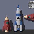 Modern ornaments Rocket ornaments 3d model