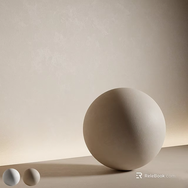 Minimalist Light Colored Sphere Decorative Component On Light Surface With Soft Lighting And Light Wall 3d model 