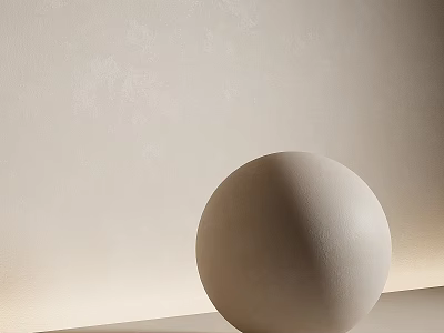 Minimalist Light Colored Sphere Decorative Component On Light Surface With Soft Lighting And Light Wall 3d model