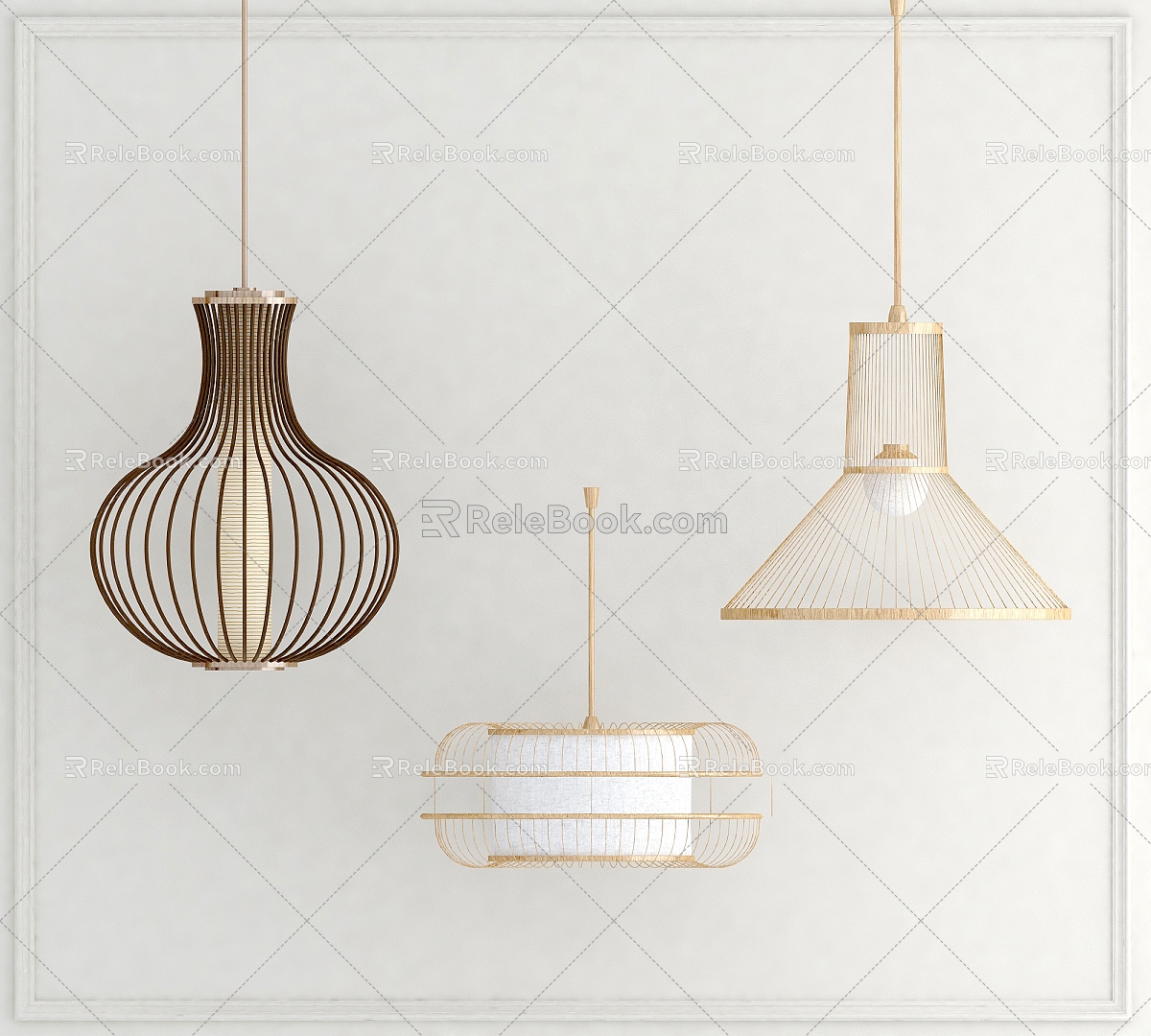 Chandelier Chinese Chandelier Rattan Chandelier Decorative Lamp 3d model