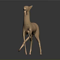 Bronze Dog Sculpture In Standing Pose With Curved Tail Design