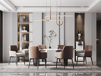 Light Luxury Restaurant Bedroom 3d model
