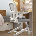 Modern Home Office Desk And Chair Set With Adjustable Mesh Back Wooden Table Storage