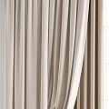 Beige Curtains With White Sheer Layers For Light Filtering Home Decor