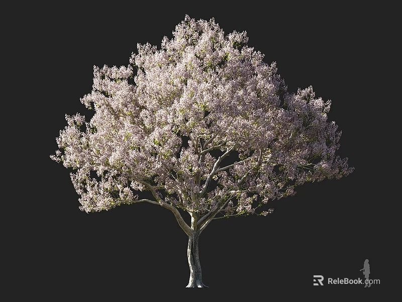 Lavender Flowering Arbor with Lush Canopy and Human Figure for Scale 3d model 