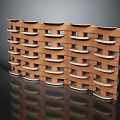 Future Architecture Design With Layered Modular Curved Structure And Wooden Beige Accents
