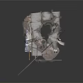 Damaged Mechanical Structure With Exposed Cables Broken Panels Metal Framework And Concrete Base