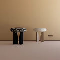 Modern Design Stools With Patterned And Textured Seats And Contrasting Colored Legs 3d model