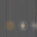 Various Modern Starburst Chandeliers With Metallic Frames For Interior Decor 3d model