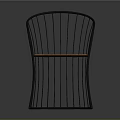 Modern Curved Chair With Black Metal Frame And Wooden Seat