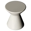Sleek Modern White Desk With Ribbed Base And Circular Top Surface Design 3d model