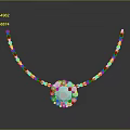 Elegant Gold Necklace With Central Gemstone Pendant And Small Diamond Accents On Thin Chain