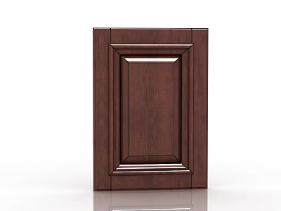 Dark Brown Wooden Flush Door With Simple Frame And Smooth Surface 3d model