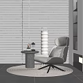 Stylish Accent Chair In Modern Living Room With Round Rug Side Table And Floor Lamp
