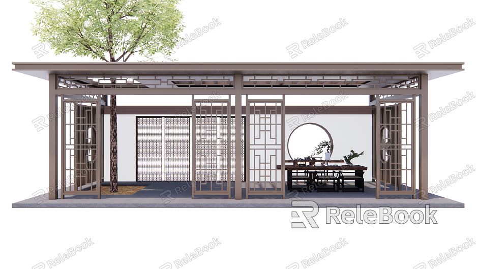 New Chinese pavilion pavilion model