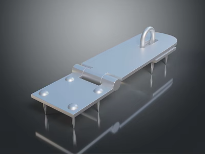 Stainless Steel Hardware Tool Metal Plate With Hook Spikes And Mounting Holes 3d model