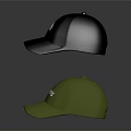 Black Red Green Baseball Caps With ELEMENTS Logo And White Designs 3d model