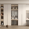 modern wardrobe cream wardrobe 3d model