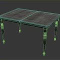 Vintage Style Wooden Table With Gray Tabletop And Decorative Turned Legs