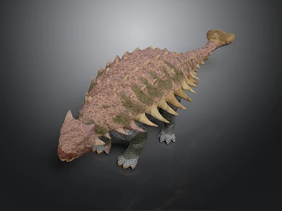 Realistic 3D Ankylosaurus Model With Armored Body Spiked Back and Brown Green Skin 3d model