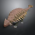 Realistic 3D Ankylosaurus Model With Armored Body Spiked Back and Brown Green Skin