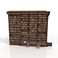 Vintage Wooden Bookshelf Classic Design Filled With Stacked Books And Decorative Lantern