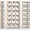 Minimalist Room Dividers With Different Geometric Square Triangle Rectangle Cutout Patterns 3d model