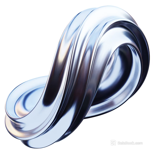 Modern Shiny Metallic Industrial Equipment Featuring Twisted Spiral Smooth Surface Structure 3d model 