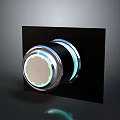 Computer Control Knob With Illuminated Circular Design Blue White Light And Red Indicator