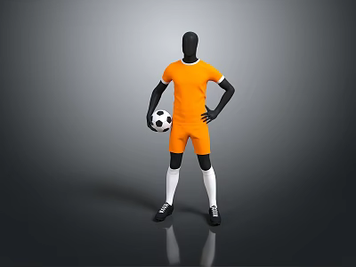 Football Training Equipment Set With Orange Jersey Shorts Socks And Soccer Ball 3d model