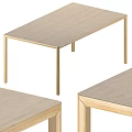 Modern Minimalist Dining Table With Wooden Tabletop And Sleek Metal Legs