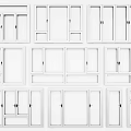 White Door and Window Frames with Various Styles and Designs for Home Use 3d model