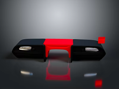 Modern Black and Red Sofa With Sleek Lines Seat Armrest Sections Glossy Finish 3d model