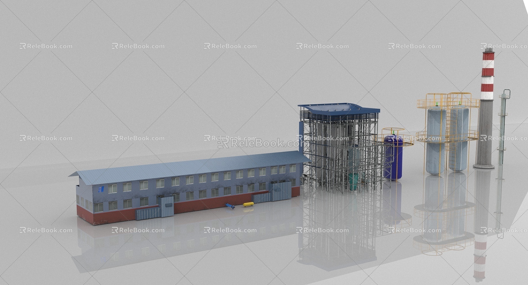 chemical plant 3d model