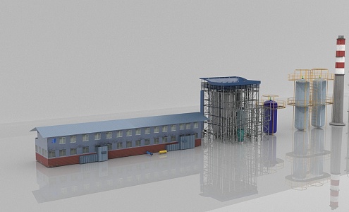 chemical plant 3d model