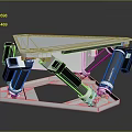 Precision Hexapod Mechanical Platform With Robotic Legs And Industrial Structure