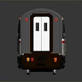 Modern Train Carriage Model With Gray White Red Stripes And Detailed Windows