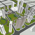 Aerial Planning For Modern Urban Development With High Rise Buildings Green Spaces And Roads