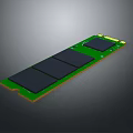 High Performance Computer RAM Module Featuring Green Circuit Board Black Chips And Gold Contacts