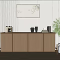 Modern Sideboard Wooden Rattan Sideboard Cabinet Bucket Cabinet Entrance Cabinet End View Sideboard Decorative Cabinet 3d model