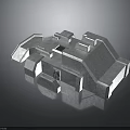 Stone Architectural Component 3D Model With Rough Surface Blocks And Holes